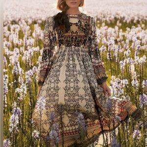 Anthropologie Bohemian Far Fields Midi Dress
